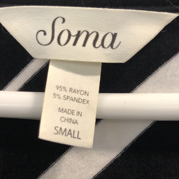 Soma asymmetric dress/tunic-black and white - Picture 2 of 4